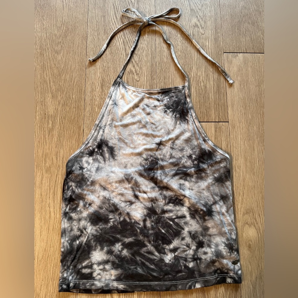 Gray Halter Crop Top